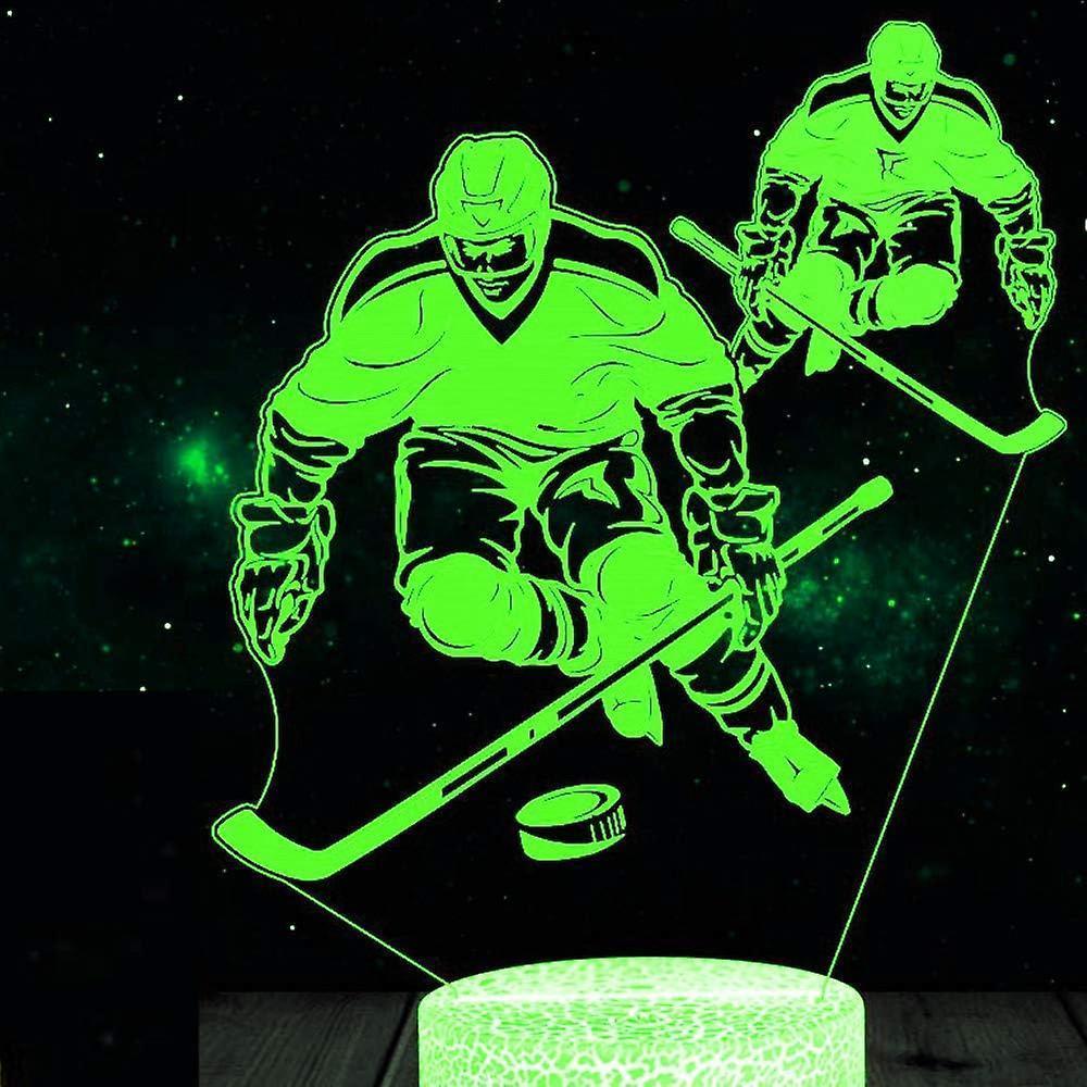 3D Ice Hockey Player Night Light Table Desk Optical Illusion Lamps 7 Color Changing Lights LED Table Lamp Xmas Home Love Birthday babies babies Gift - Image 4