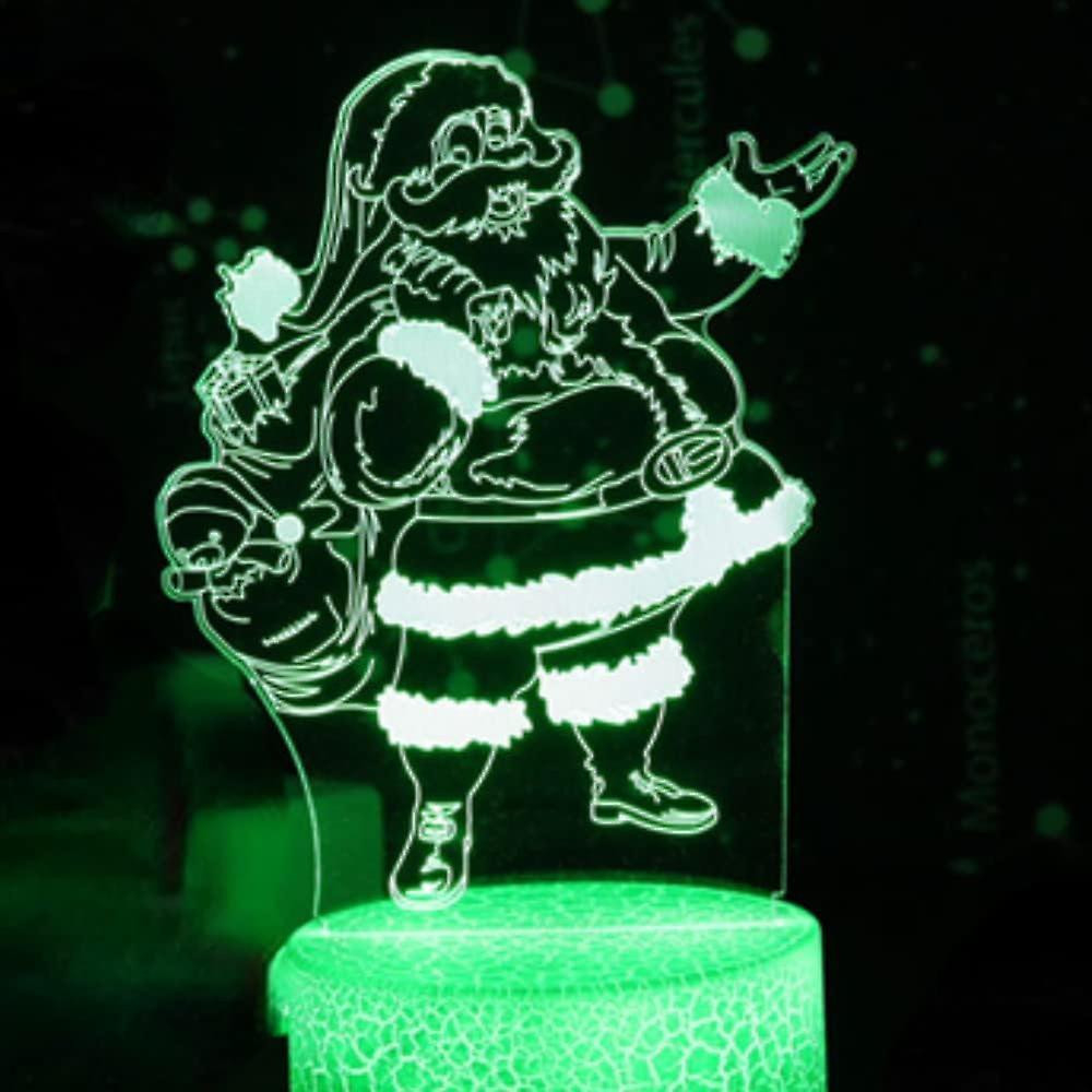 3D Santa Claus Night Light Table Desk Optical Illusion Lamps 7 Color Changing Lights LED Table Lamp Xmas Home Love Birthday babies babies Gift - Image 2