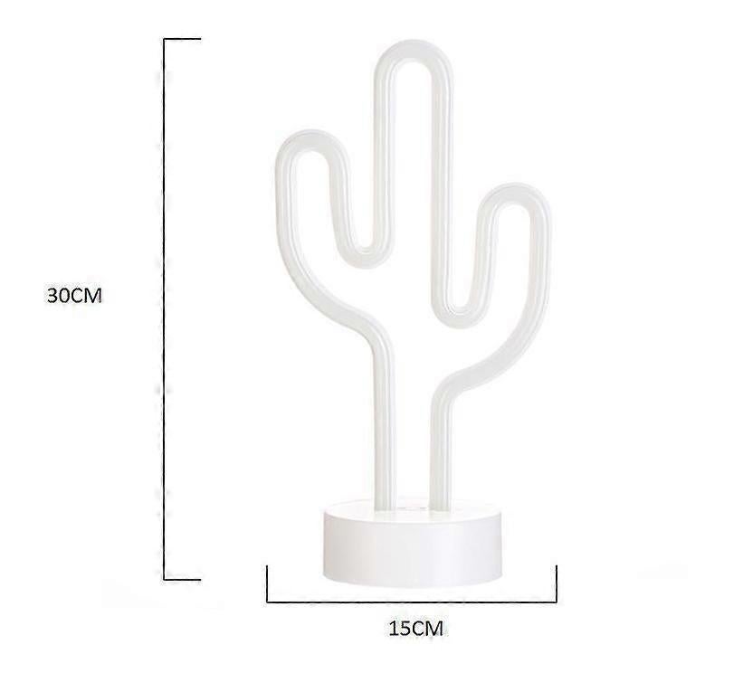 Cactus Neon Sign Night Light Lamp With Holder Base Decorative Marquee Signs Light Battery Operated Wall Decoration - Image 2