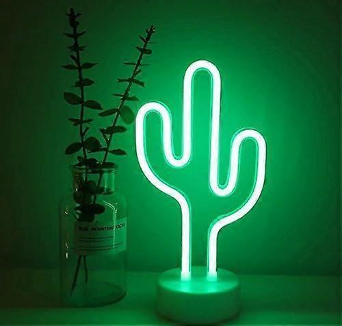 Cactus Neon Sign Night Light Lamp With Holder Base Decorative Marquee Signs Light Battery Operated Wall Decoration - Image 3