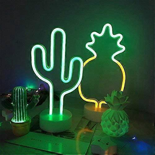 Cactus Neon Sign Night Light Lamp With Holder Base Decorative Marquee Signs Light Battery Operated Wall Decoration - Image 4
