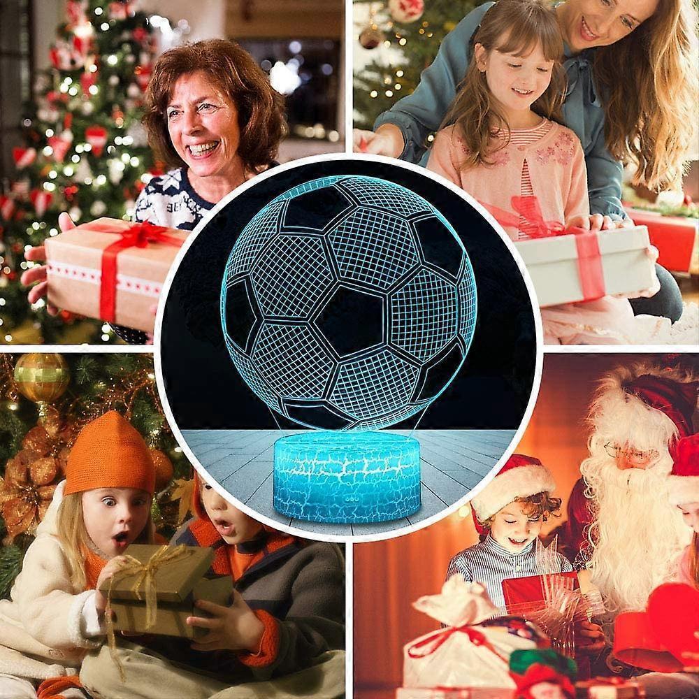 Football 3D Lamp, LED Night Light Illusion Lamps 7 Colors Changing Touch Control USB Optical Desk Lamp, Bedside Lamps for babies Christmas Birthday Best - Image 2