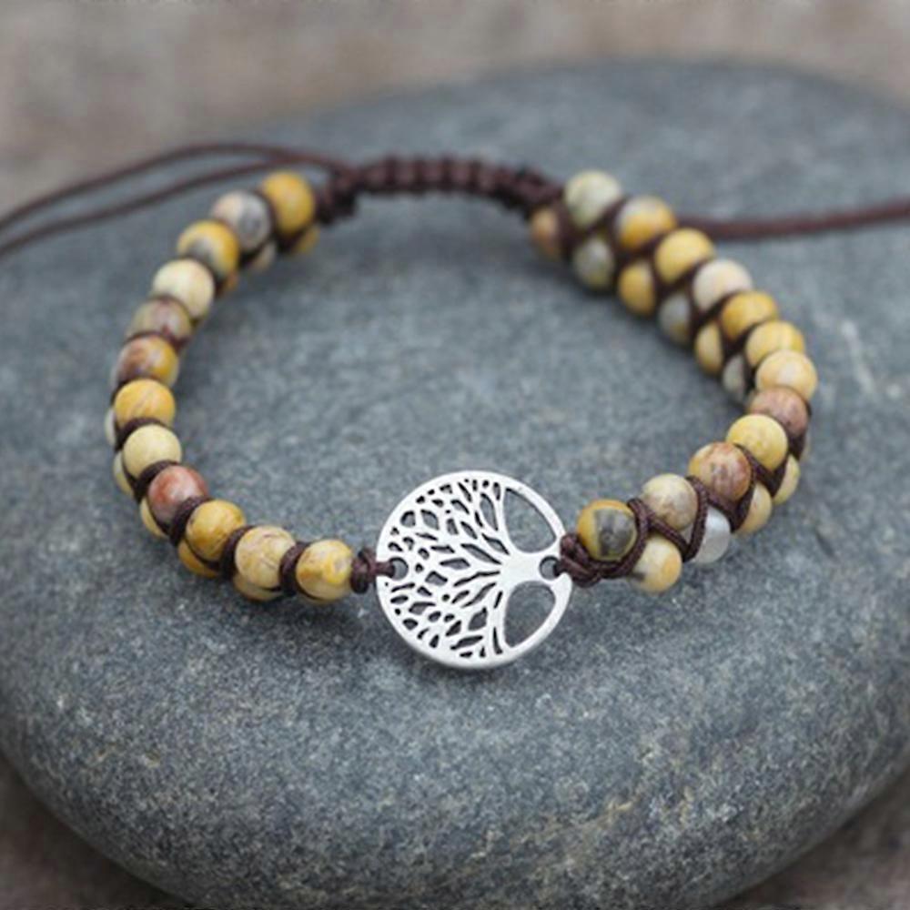 Healing Crystal Bracelets for Women Natural Gemstone Yoga Reiki Chakras Beads Anxiety Tree of Life Lucky Charm Braided Bracelet Adjustable Jewelry - Image 4
