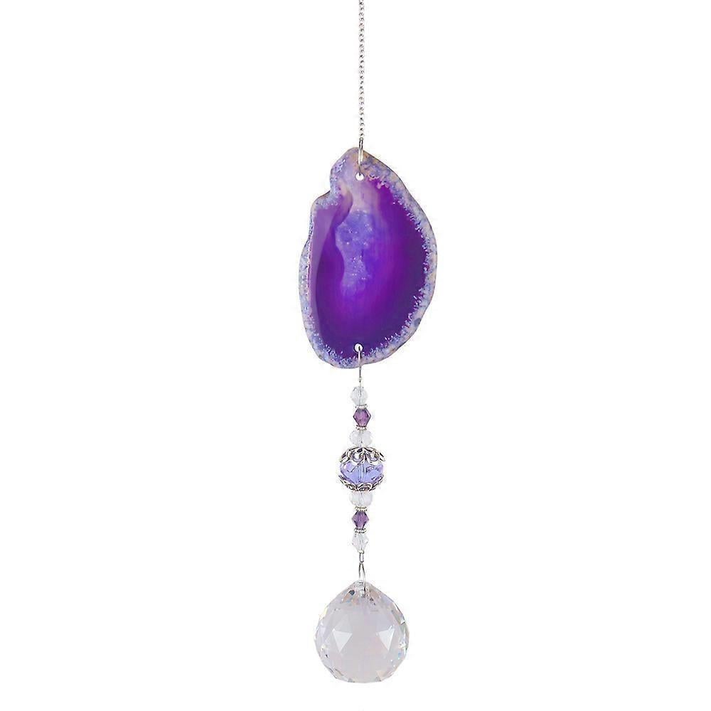 Crystal Pendant - Unique and Beautiful Piece of Natural Agate 1pc Natural Agate Crystal Pendant-Purple - Image 1