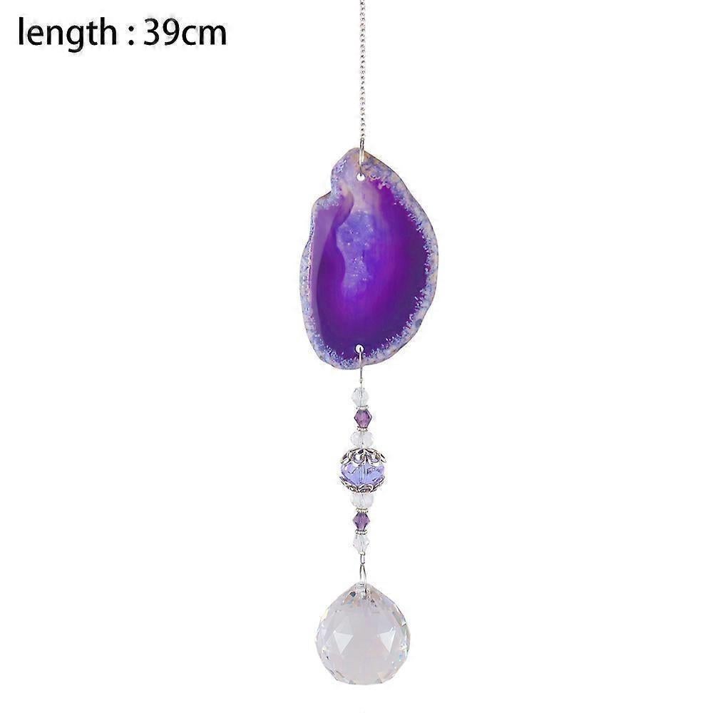 Crystal Pendant - Unique and Beautiful Piece of Natural Agate 1pc Natural Agate Crystal Pendant-Purple - Image 2