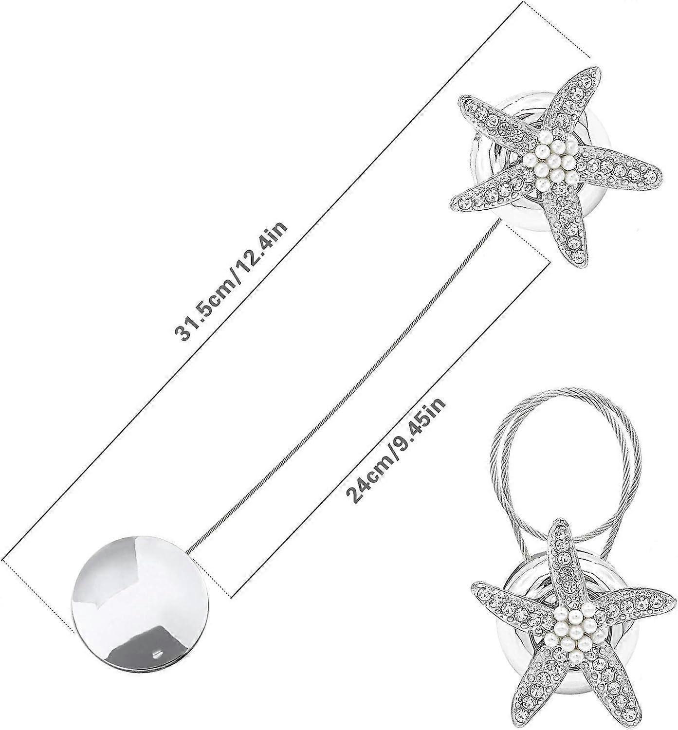 Set of 2 crystal hangers with silver padlocks for curtain buckles - Image 3