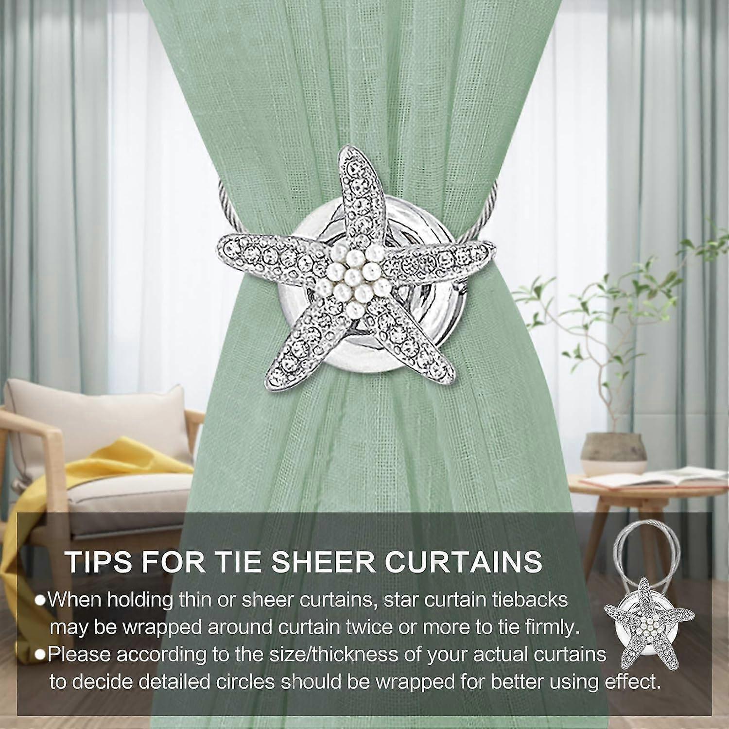 Set of 2 crystal hangers with silver padlocks for curtain buckles - Image 4