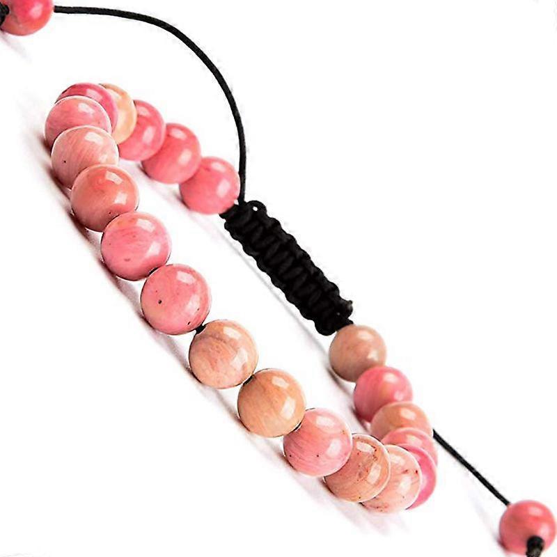 Natural Healing Crystal Gemstone Beads Unisex Adjustable Macrame Bracelets 8mm - Image 1