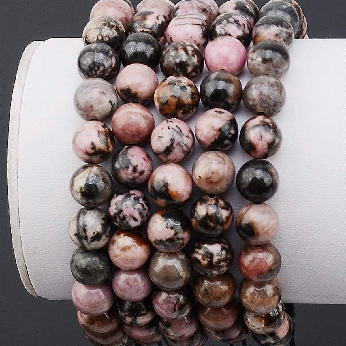 Natural Healing Crystal Gemstone Beads Unisex Adjustable Macrame Bracelets 8mm - Image 3