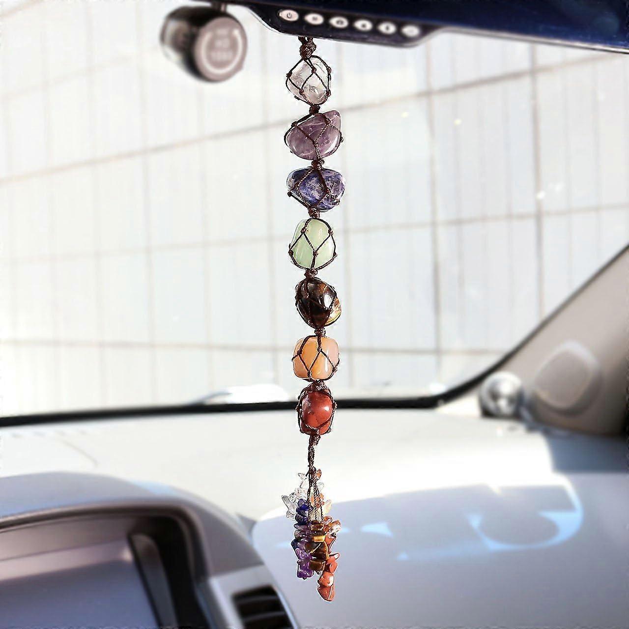 7 Chakra Gemstones Reiki Healing Crystals Hanging Ornament Home Indoor Decoration - Image 2