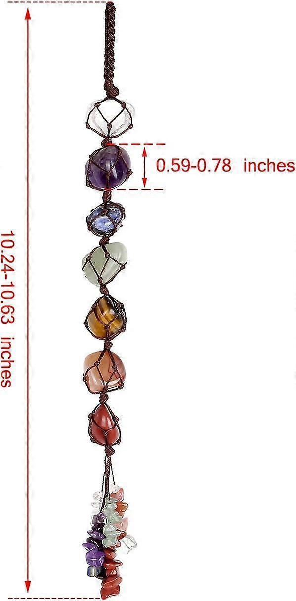 7 Chakra Gemstones Reiki Healing Crystals Hanging Ornament Home Indoor Decoration - Image 3