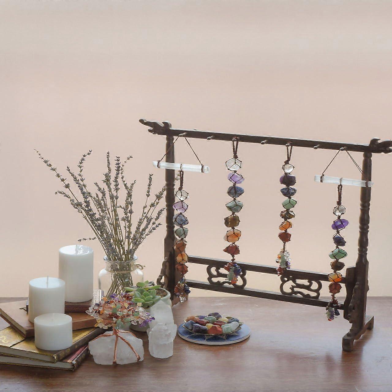 7 Chakra Gemstones Reiki Healing Crystals Hanging Ornament Home Indoor Decoration - Image 5