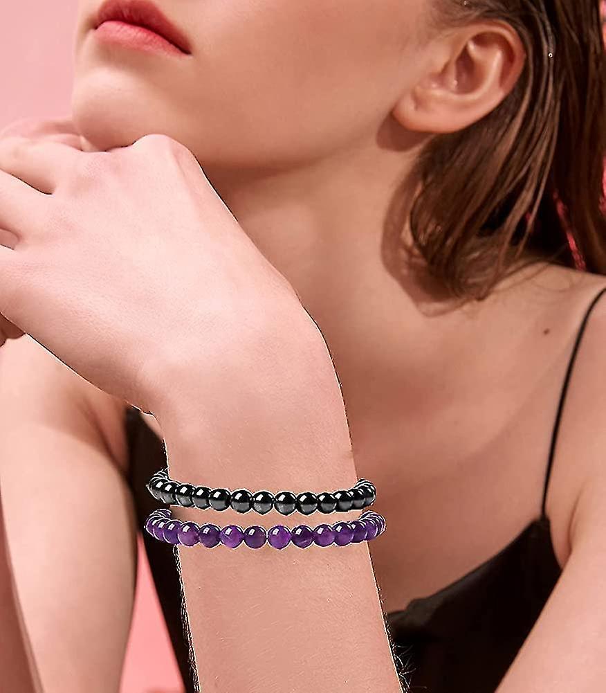 12pcs 6mm Gemstone Beaded Bracelets For Women Tiny Crushed Stone Crystal Bracelet Beaded - Image 3