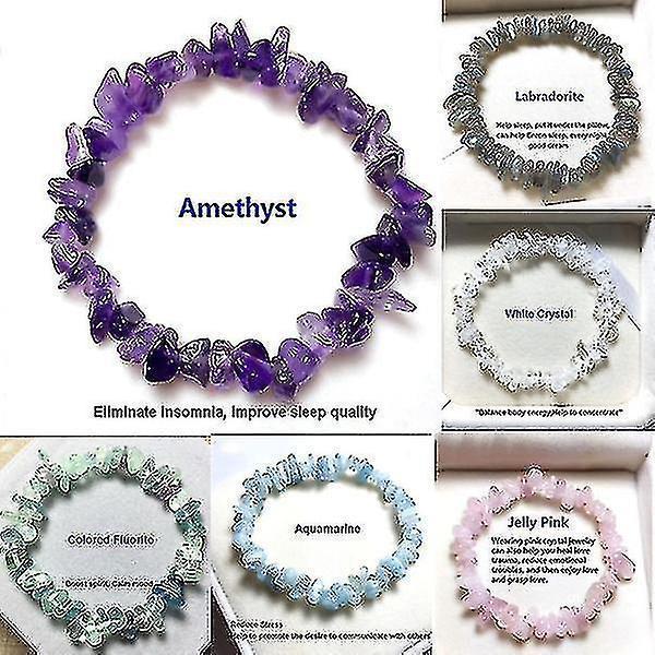 20+ Colors Natural Crystal Chakra Bracelet Natural Gem Chip Jewelry Bracelet Amethyst Black Onyx Ruby Yellow Crystal Clear Crystal Aquamarine Green - Image 2