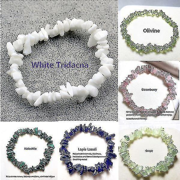 20+ Colors Natural Crystal Chakra Bracelet Natural Gem Chip Jewelry Bracelet Amethyst Black Onyx Ruby Yellow Crystal Clear Crystal Aquamarine Green - Image 3