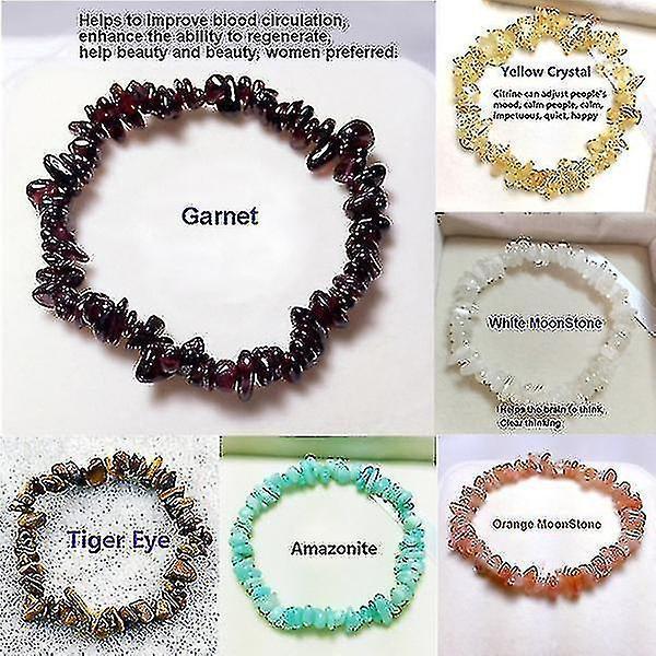 20+ Colors Natural Crystal Chakra Bracelet Natural Gem Chip Jewelry Bracelet Amethyst Black Onyx Ruby Yellow Crystal Clear Crystal Aquamarine Green - Image 4