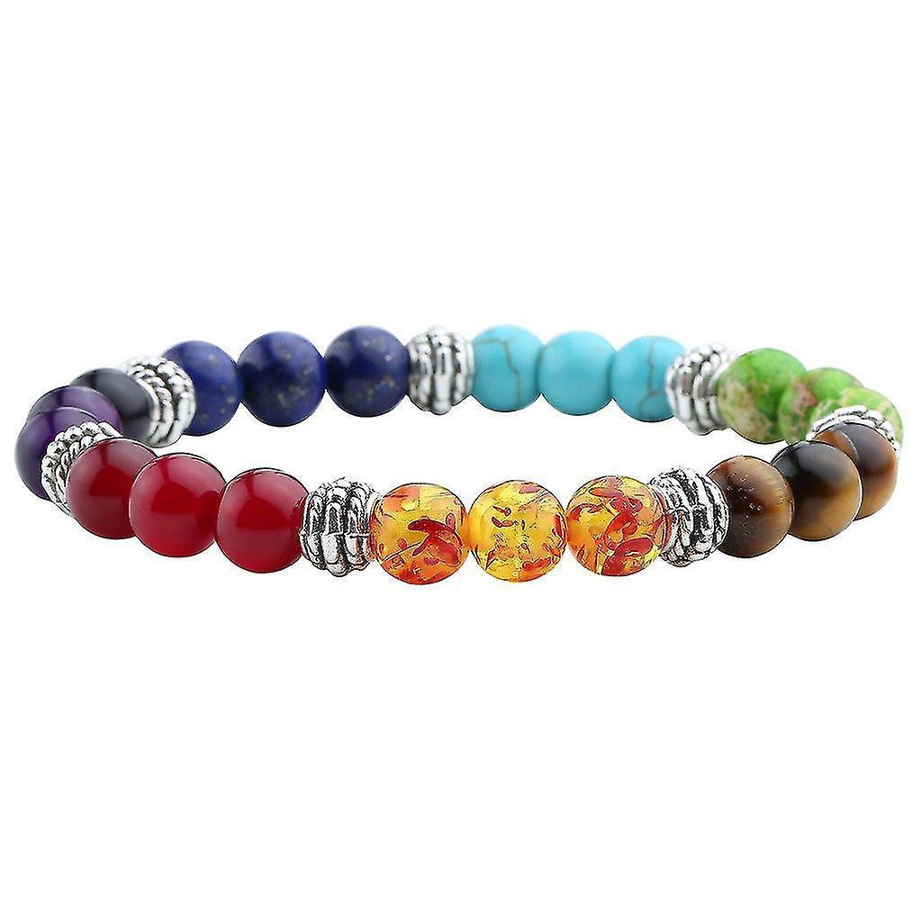 7 Chakra Crystals Gemstones Healing Beads Bracelet Women Natural Stone Yoga Reiki Balancing Mala Meditation Beaded - Image 1