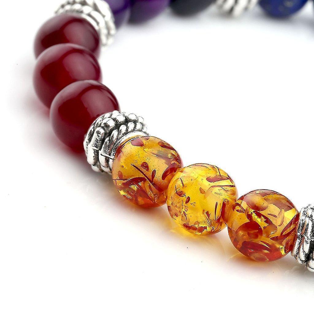 7 Chakra Crystals Gemstones Healing Beads Bracelet Women Natural Stone Yoga Reiki Balancing Mala Meditation Beaded - Image 2