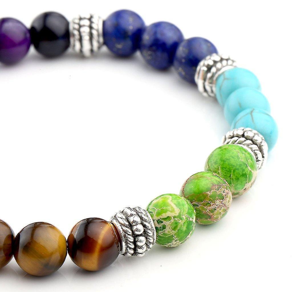 7 Chakra Crystals Gemstones Healing Beads Bracelet Women Natural Stone Yoga Reiki Balancing Mala Meditation Beaded - Image 3