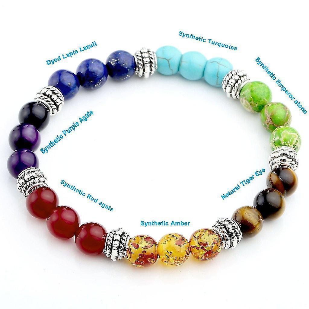 7 Chakra Crystals Gemstones Healing Beads Bracelet Women Natural Stone Yoga Reiki Balancing Mala Meditation Beaded - Image 4