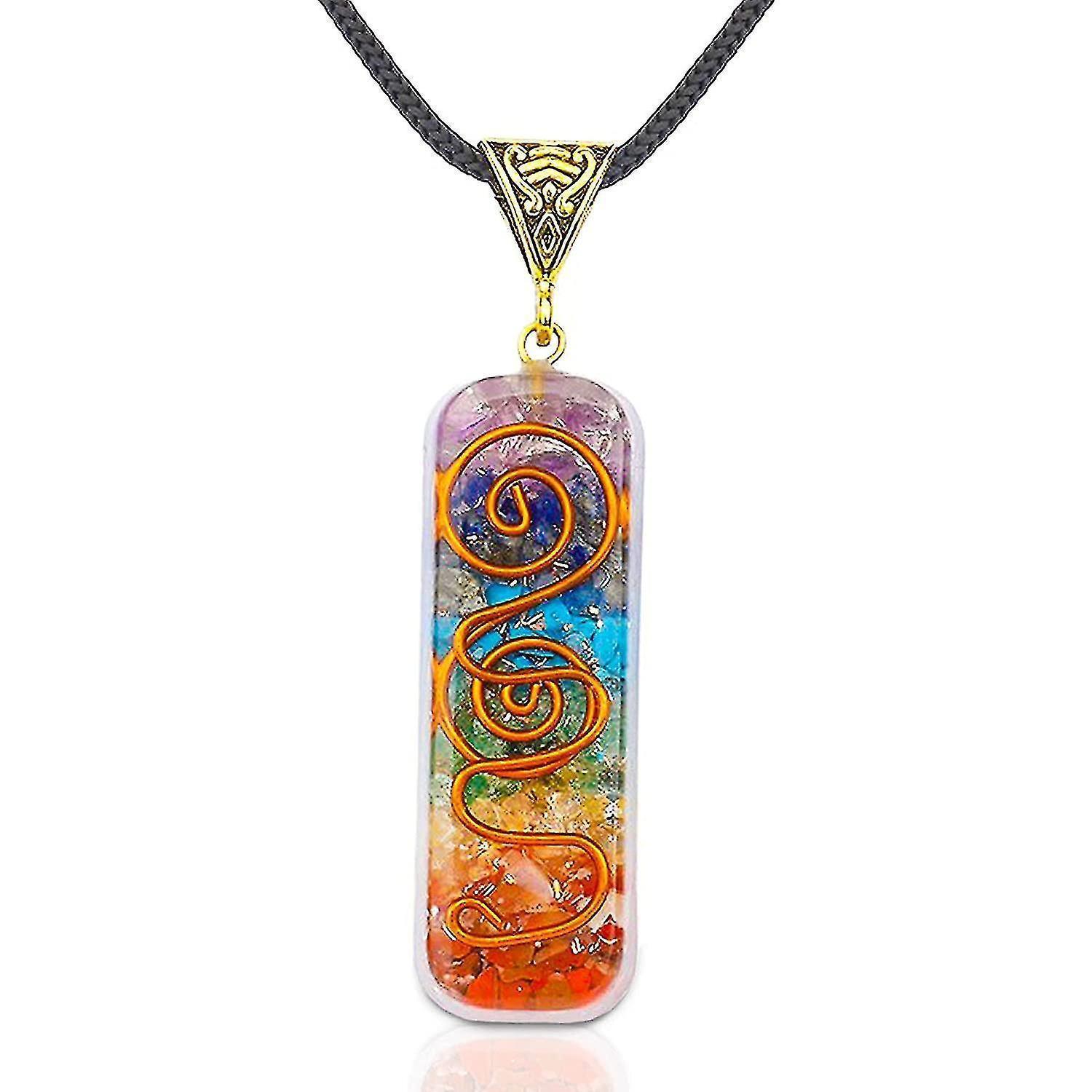 Necklace Handmade Healing Orgone Pendant Crystal Necklace Spiritual With Adjustable Cord For Men Women Positive Energy, Meditation - Image 1