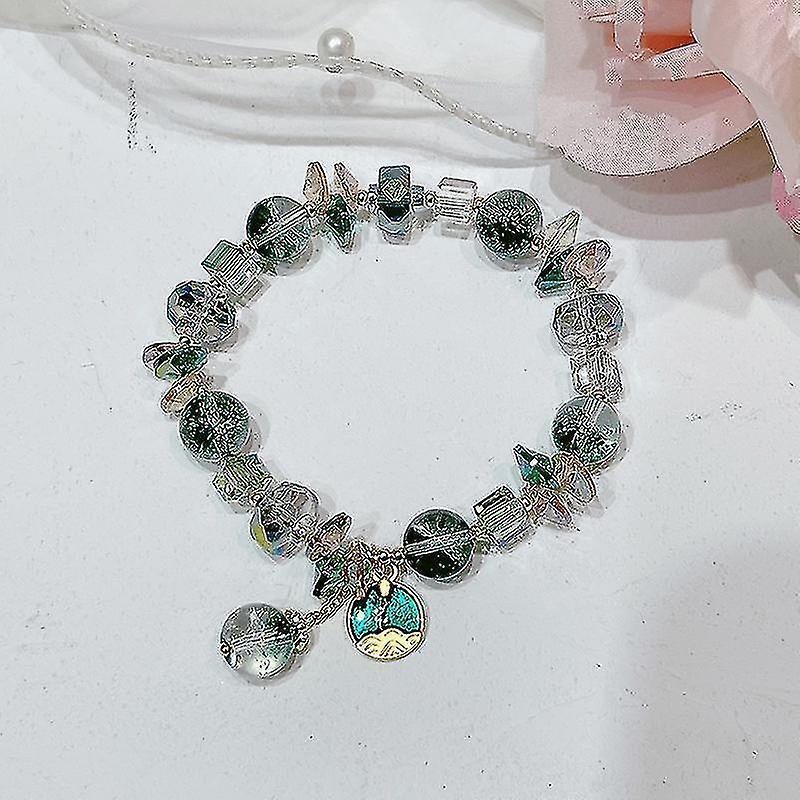 Chinese Ancient Style Promises Like A Mountain Heavy Friendship Chain Forest Small Fresh Green Crystal Bracelet Girl Gift Girlfriend Jewelry Jewelry - Image 2