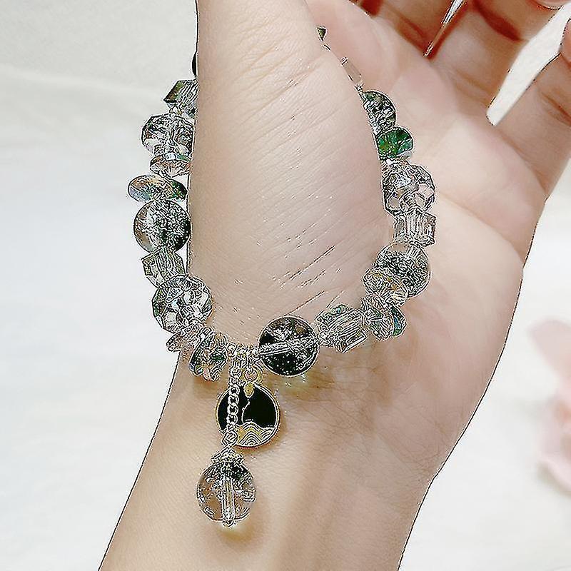 Chinese Ancient Style Promises Like A Mountain Heavy Friendship Chain Forest Small Fresh Green Crystal Bracelet Girl Gift Girlfriend Jewelry Jewelry - Image 3