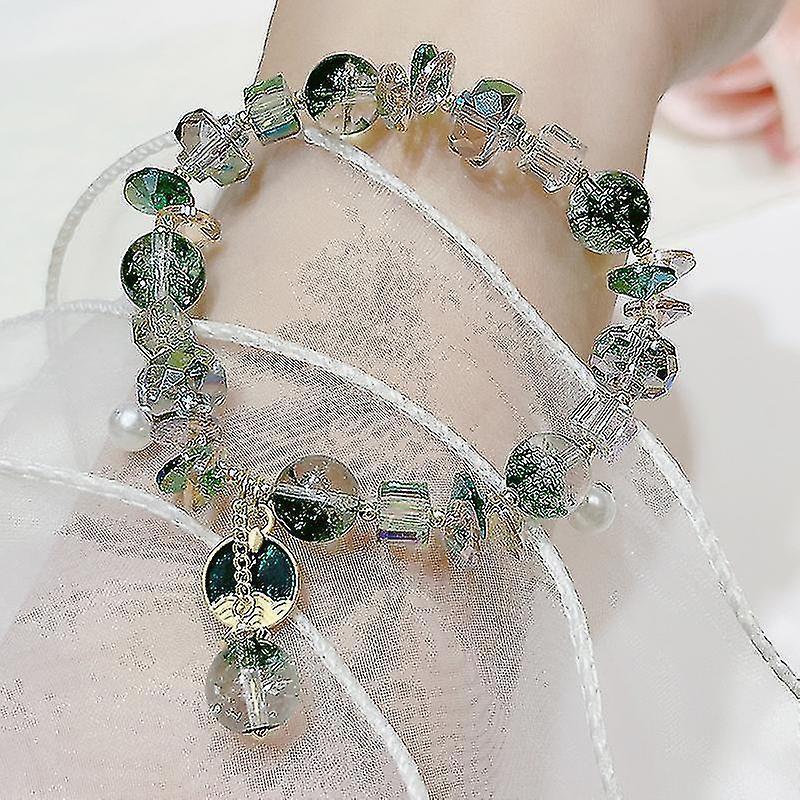 Chinese Ancient Style Promises Like A Mountain Heavy Friendship Chain Forest Small Fresh Green Crystal Bracelet Girl Gift Girlfriend Jewelry Jewelry - Image 4