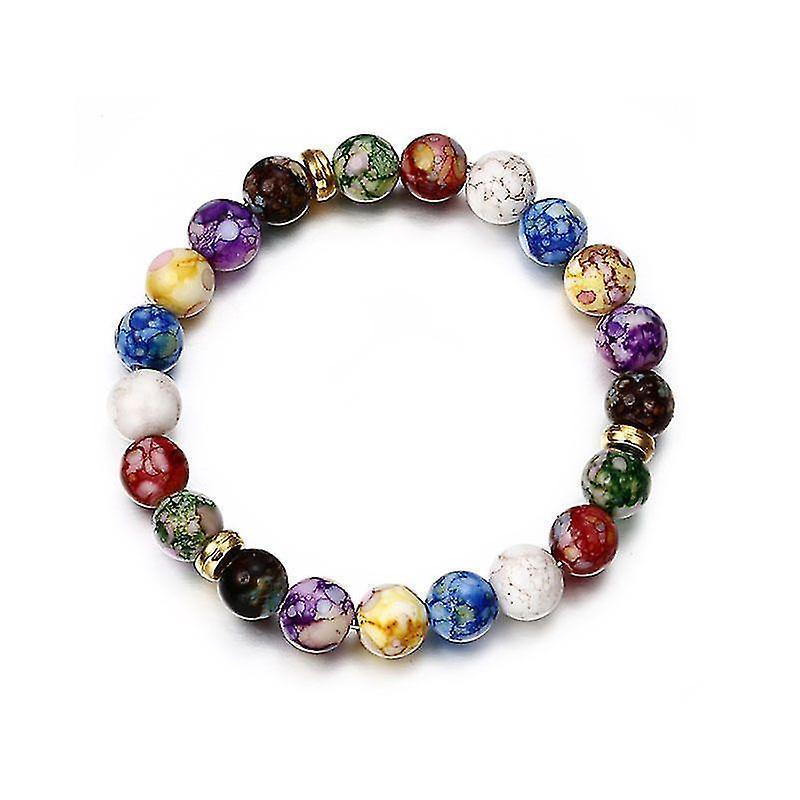 Colorful Beads Rainbow Healing Crystal Chakra Yoga Hologram Bracelets For Women - Image 1