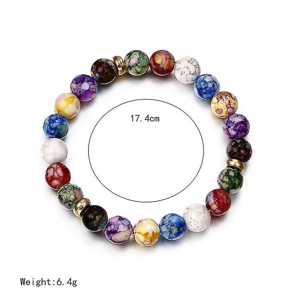 Colorful Beads Rainbow Healing Crystal Chakra Yoga Hologram Bracelets For Women - Image 4