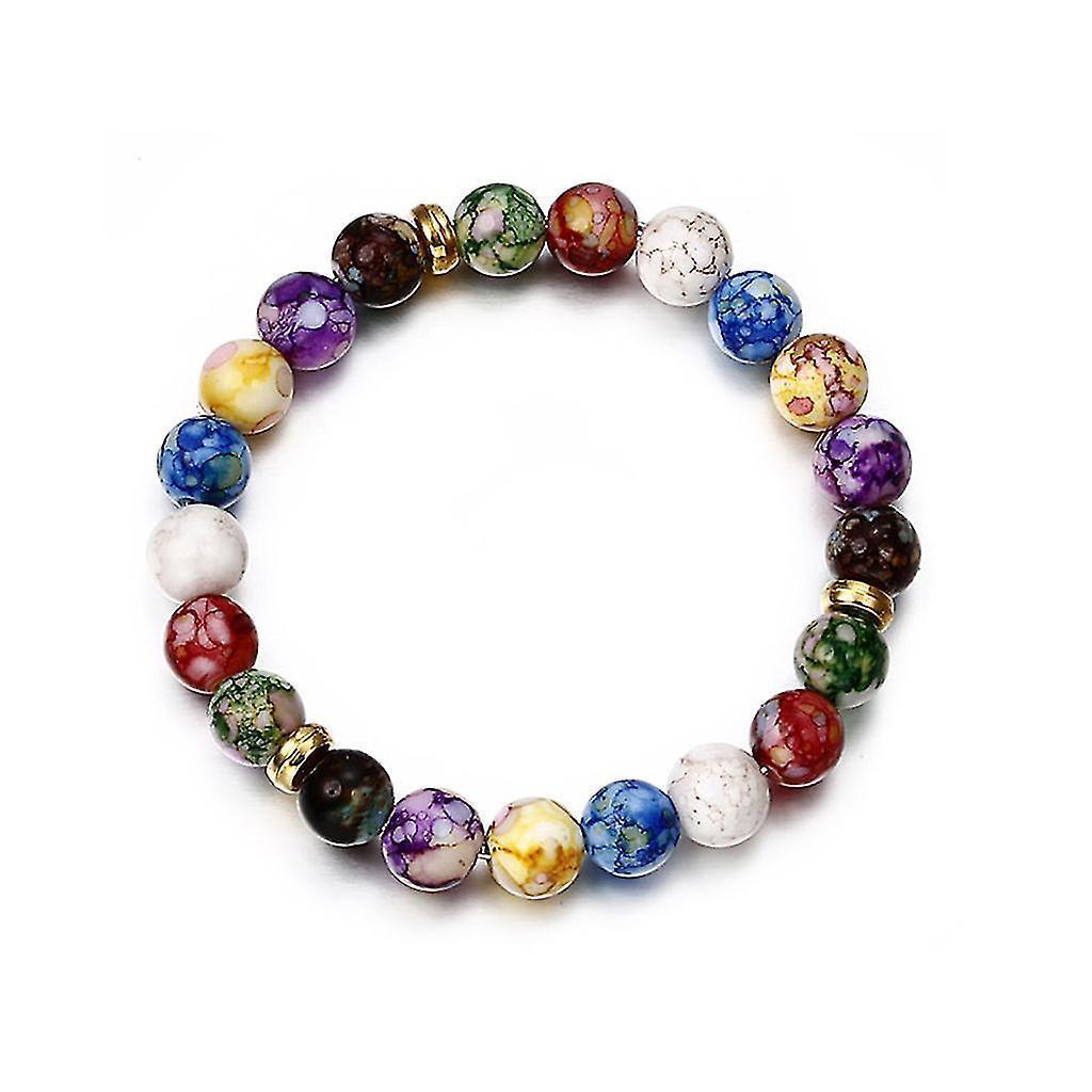 Colorful Beads Rainbow Healing Crystal Chakra Yoga Hologram Bracelets For Women - Image 5