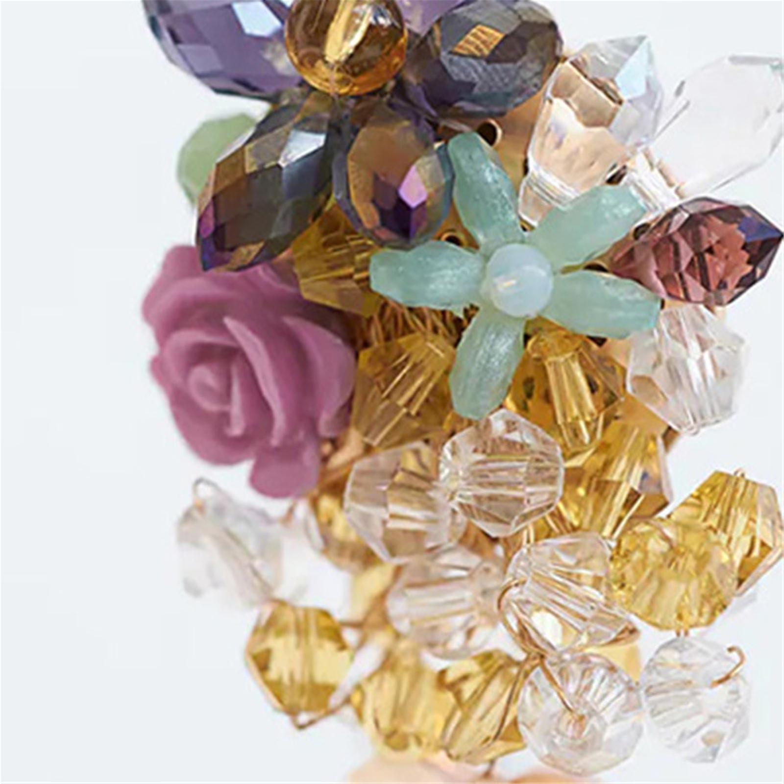 Creative Crystal Flower Beaded Earrings Eardrop Pendant Earrings For Women Girl Jewelry Gift - Image 2