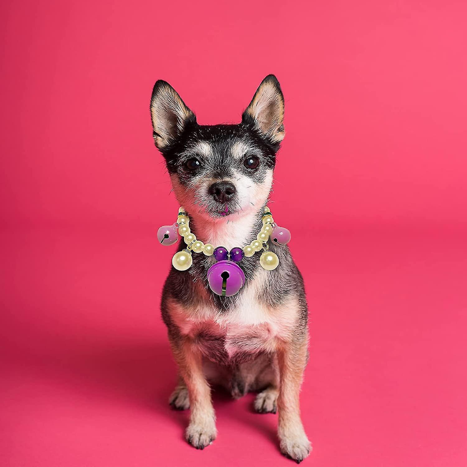 Crystal Pearls Dog Necklace Jewelry With Bling Fashion Heart Rhinestones For Pets Cats Puppy Girl Teacup Chihuahua Yorkie Clothes Costume - Image 3
