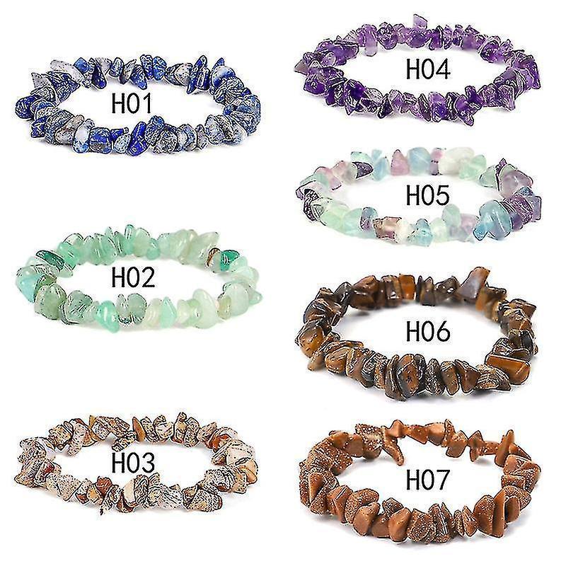 Irregular Natural Crystals Chakras Stone Bracelet Beads Bracelets Yellow Crystals Clear - Image 2