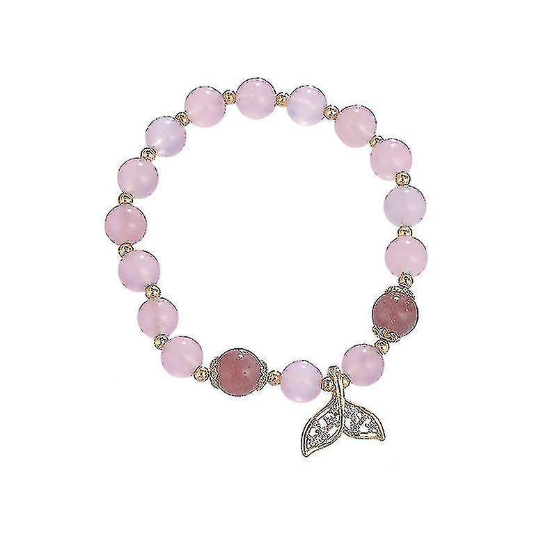 Jcsw Diamond-studded Fishtail Strawberry Crystal Bracelet, Sweet And Cold Temperament Simple Bracelet - Image 1
