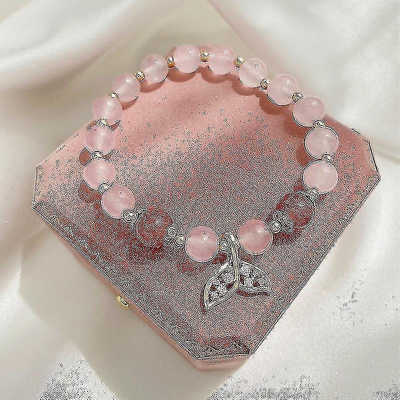Jcsw Diamond-studded Fishtail Strawberry Crystal Bracelet, Sweet And Cold Temperament Simple Bracelet - Image 2