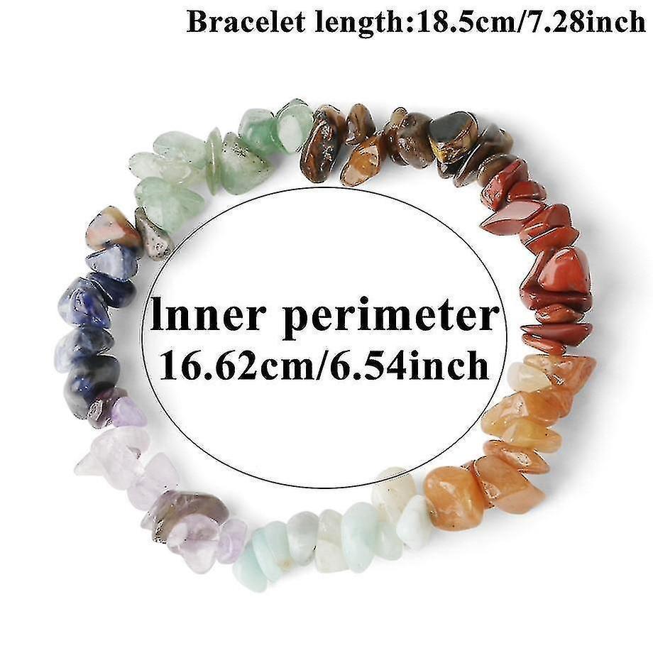 Natural Stone 7-chakra Chip Beads Healing Crystal Bracelet - Image 2