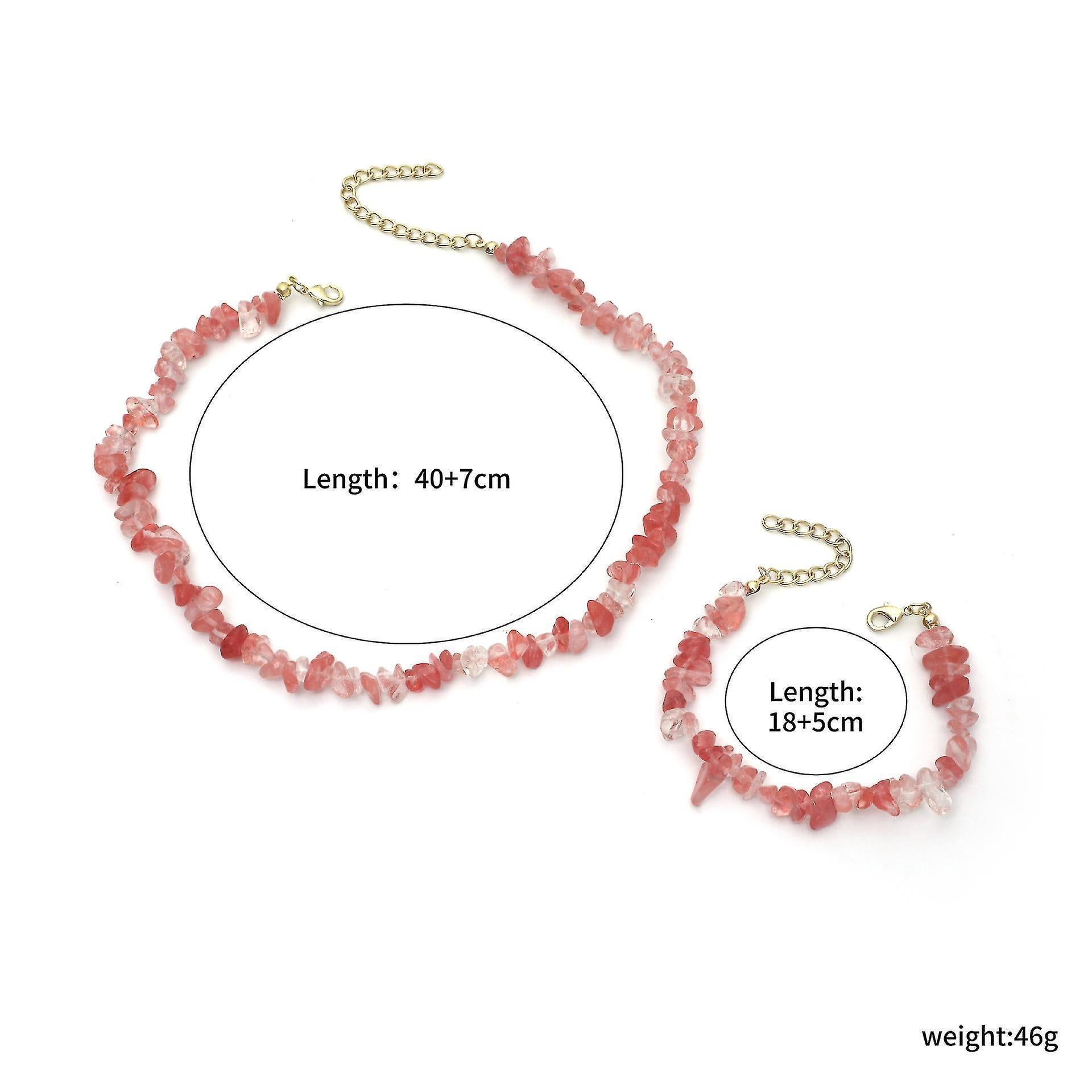Pink Crystal Beaded Natural Stone Bracelet - Image 1