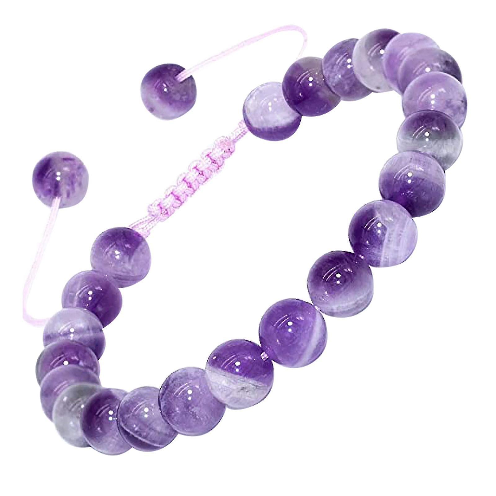 Round 0.315 Inch (0.31 Inch) Macrame Natural Gemstone Bracelet Healing Crystal Quartz Beads Chakra Bracelet - Image 1