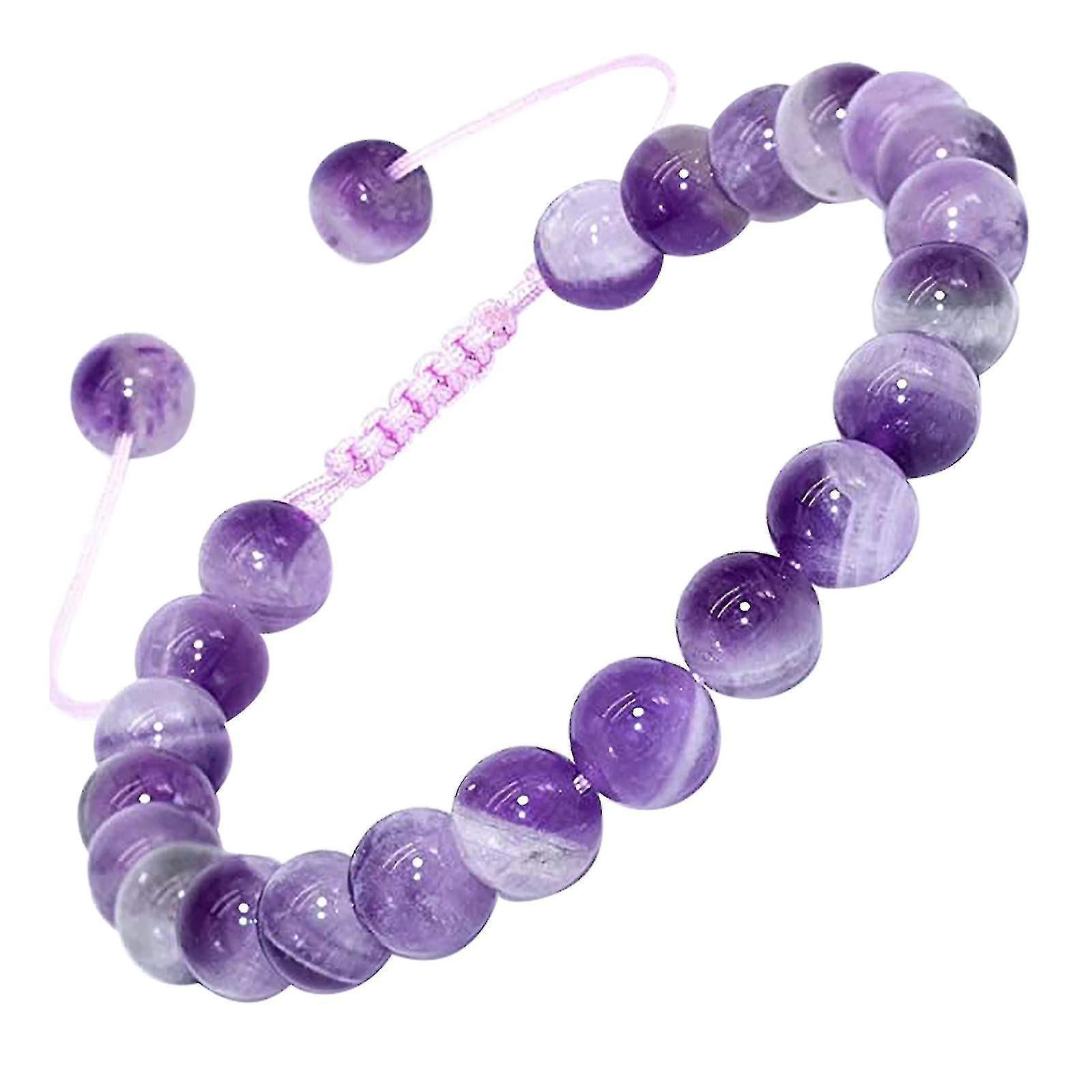 Sajy Round 0.315 Inch (0.31 Inch) Macrame Natural Gemstone Bracelet Healing Crystal Quartz Beads Chakra Bracelet - Image 1