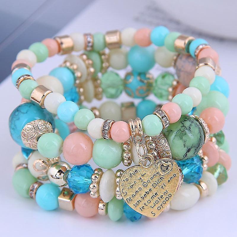 Set Of 4 Bohemian Stretch Crystal Bracelets Crystal Bracelets For Women Girls - Image 2
