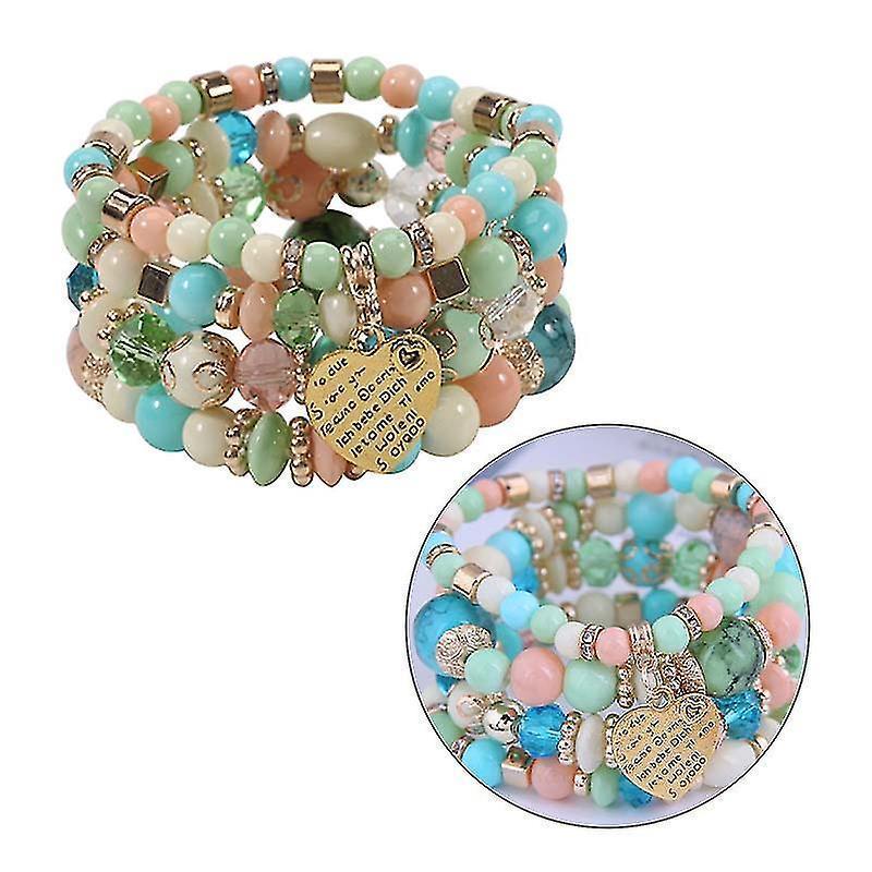 Set Of 4 Bohemian Stretch Crystal Bracelets Crystal Bracelets For Women Girls - Image 4
