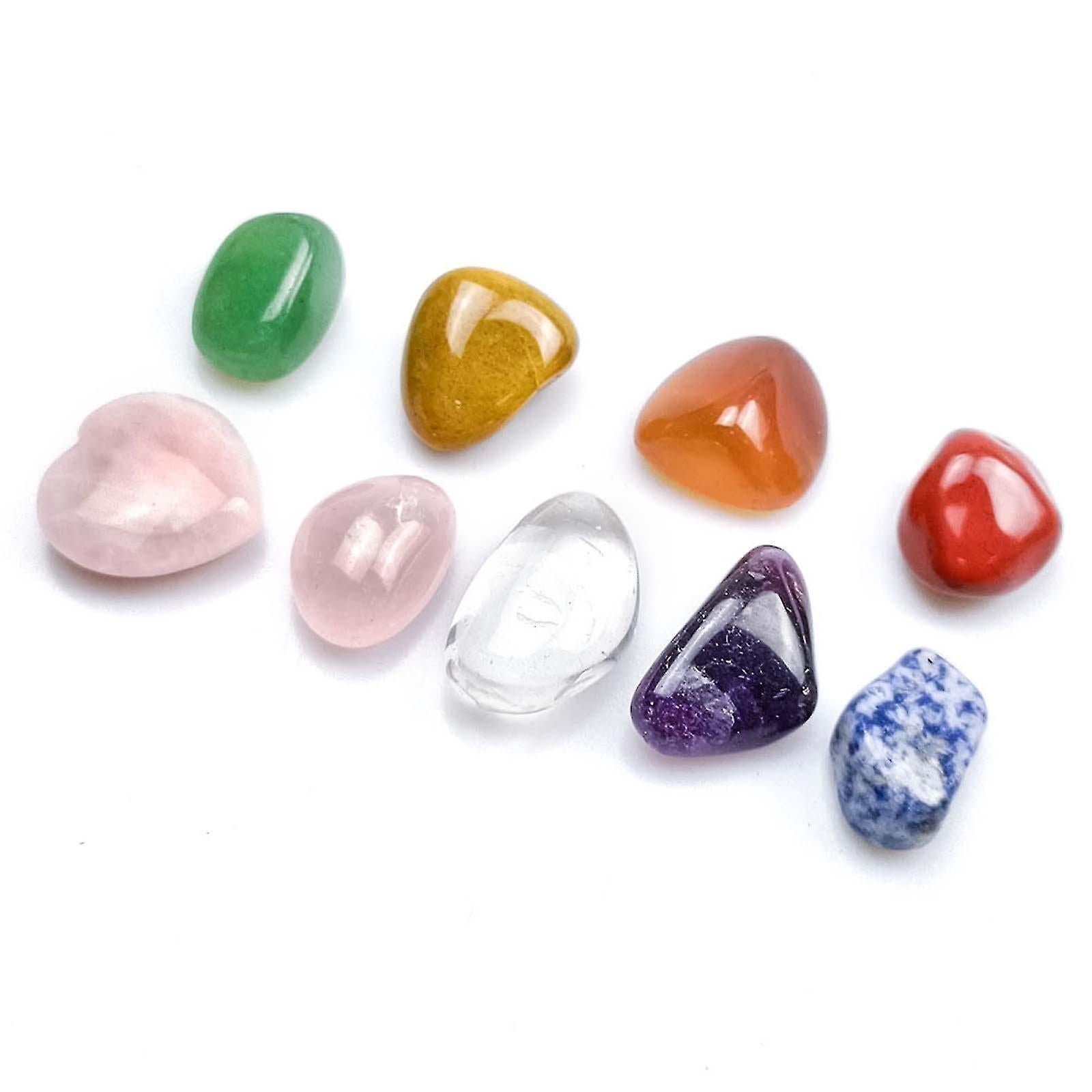 Seven Chakra Stones Colorful Set Amethyst Agate Jade Love Crystal Chakra Crafts - Image 1