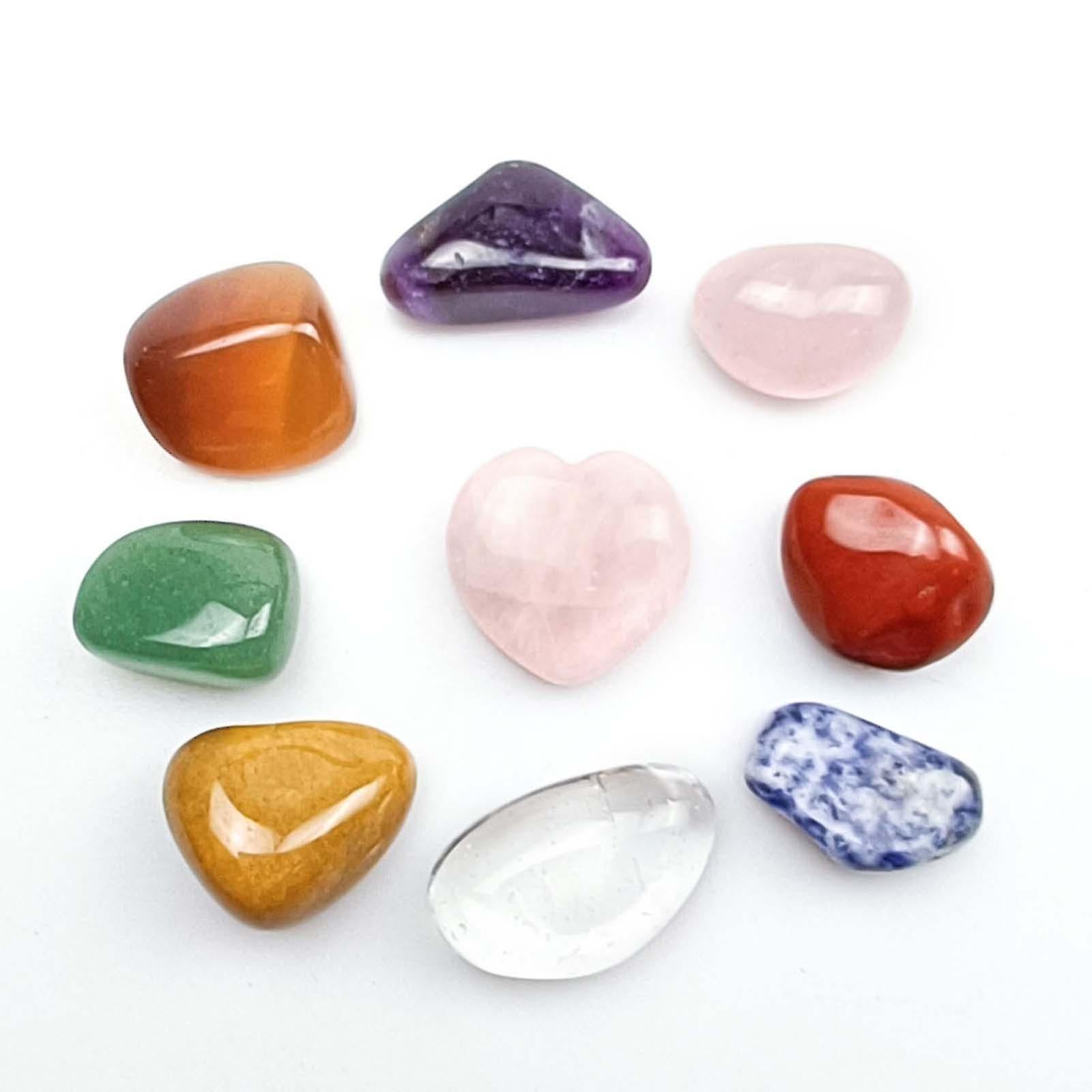 Seven Chakra Stones Colorful Set Amethyst Agate Jade Love Crystal Chakra Crafts - Image 3