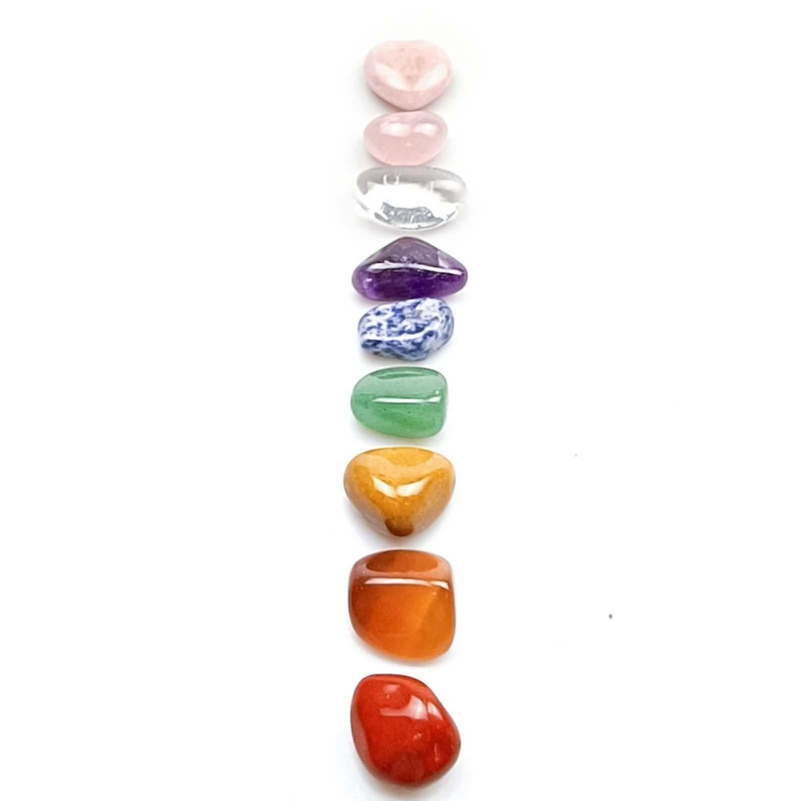 Seven Chakra Stones Colorful Set Amethyst Agate Jade Love Crystal Chakra Crafts - Image 4