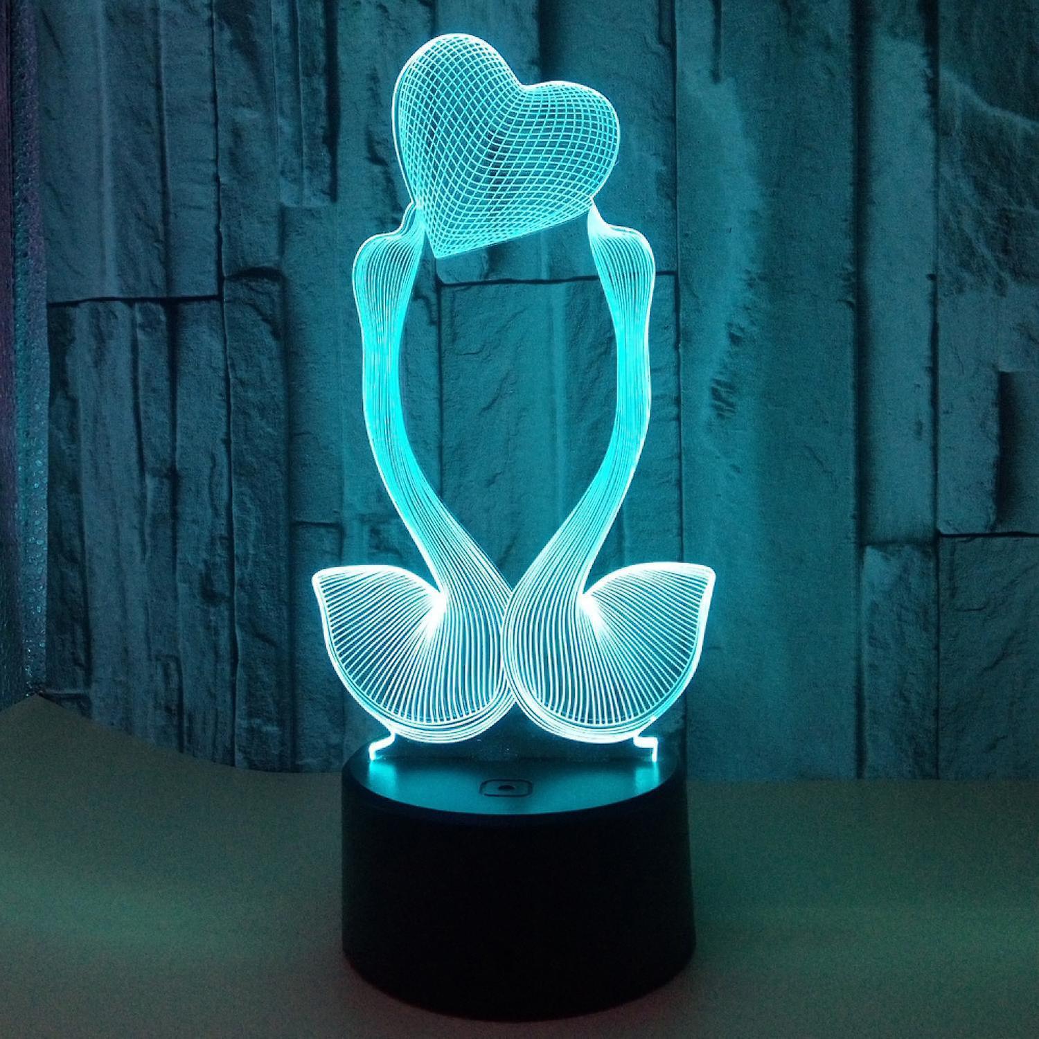 Optical Illusion 3D Love Swan Night Light 16 Color - Image 5