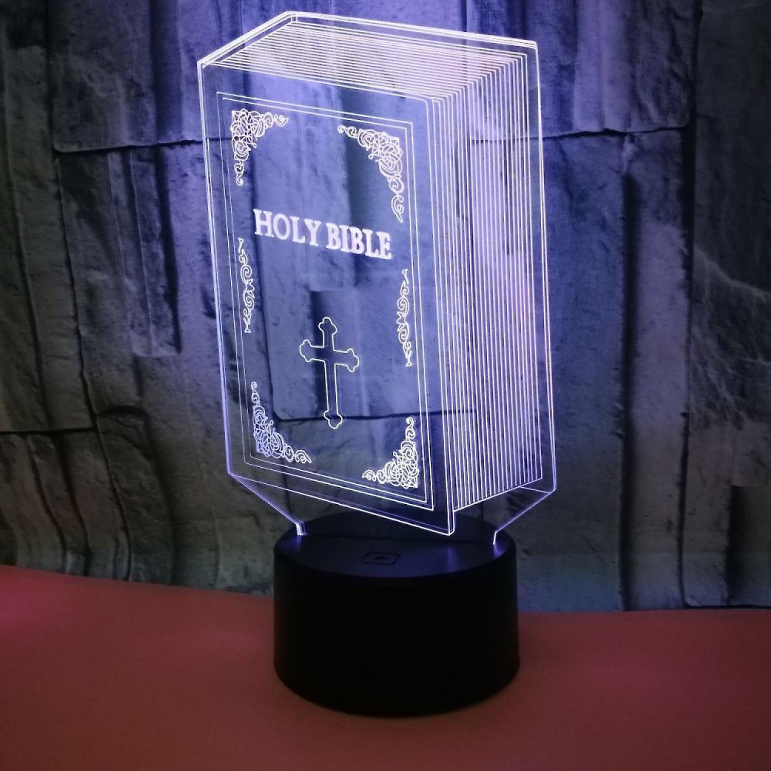 Optical Illusion 3D Book Night Light 16 Colors Cha - Image 1