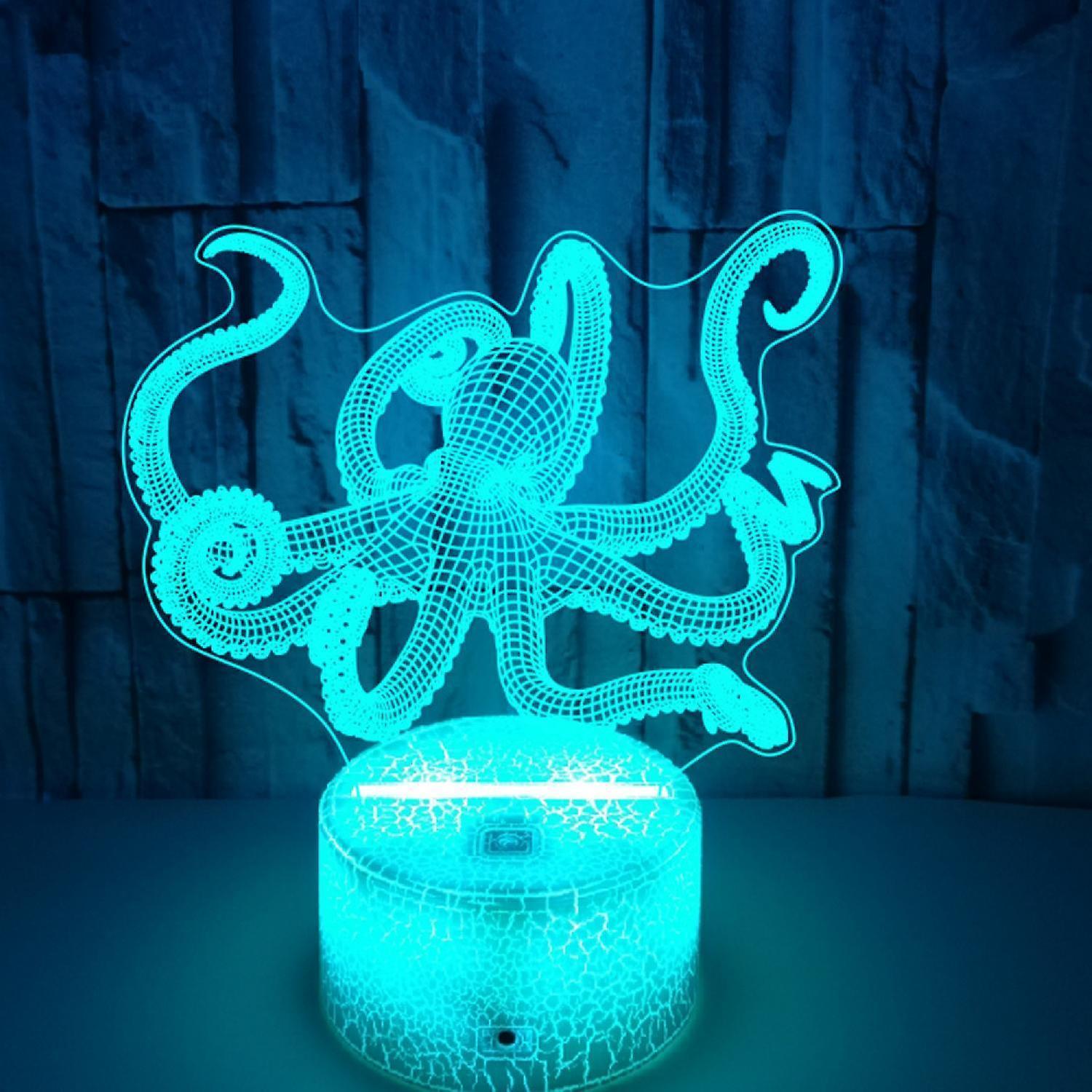 Optical Illusion 3D Squid Night Light 16 Colors Ch - Image 2