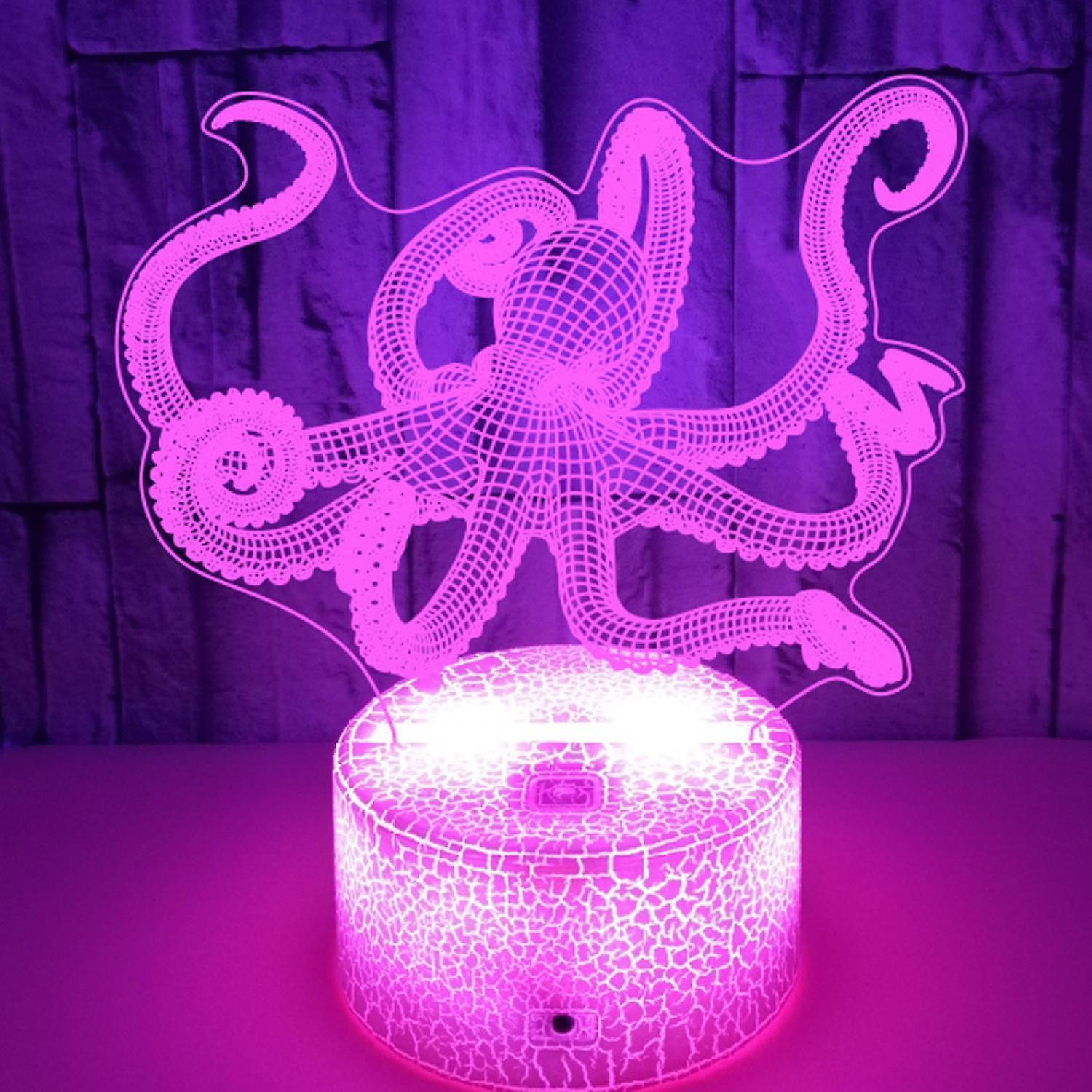 Optical Illusion 3D Squid Night Light 16 Colors Ch - Image 3