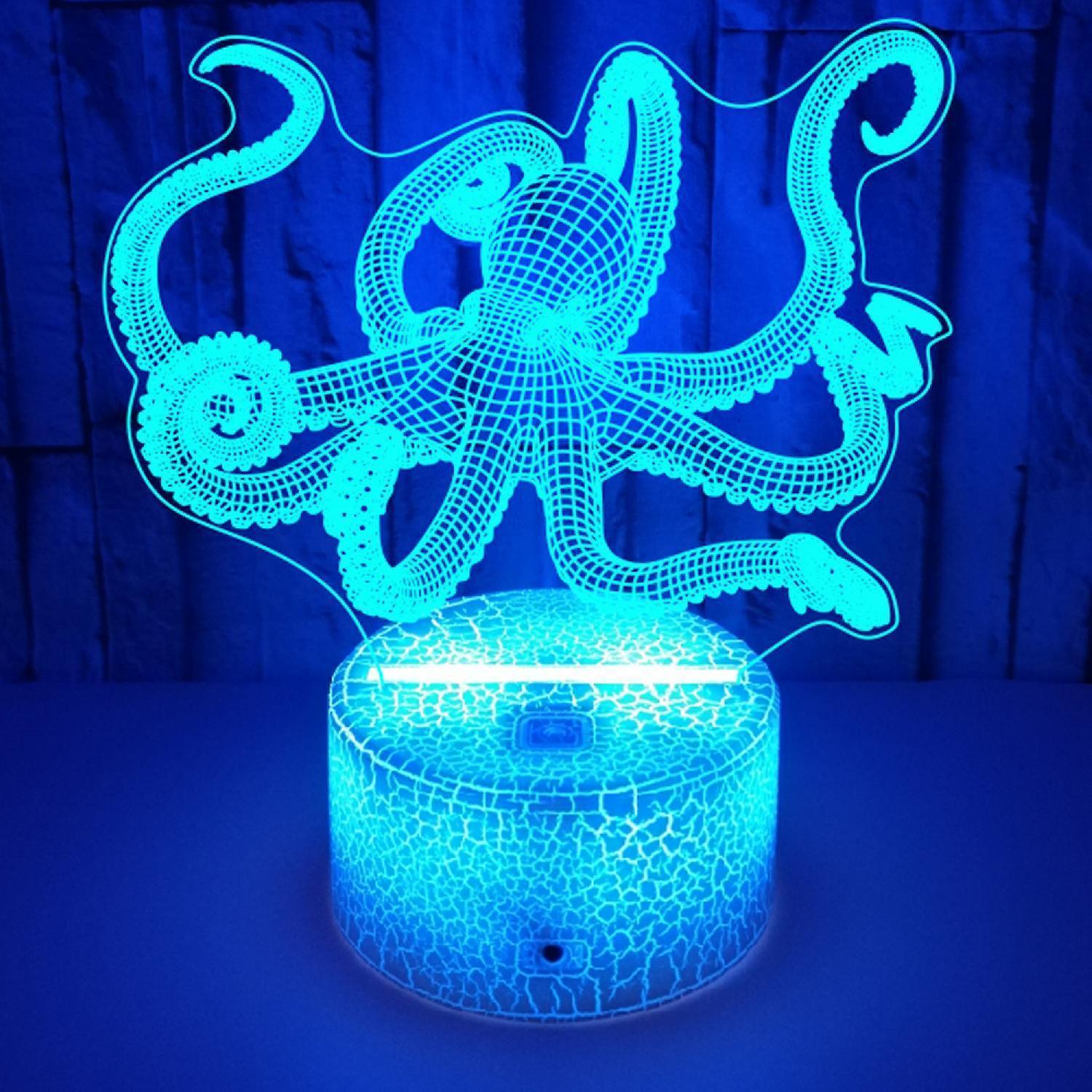 Optical Illusion 3D Squid Night Light 16 Colors Ch - Image 4
